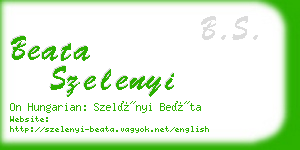 beata szelenyi business card